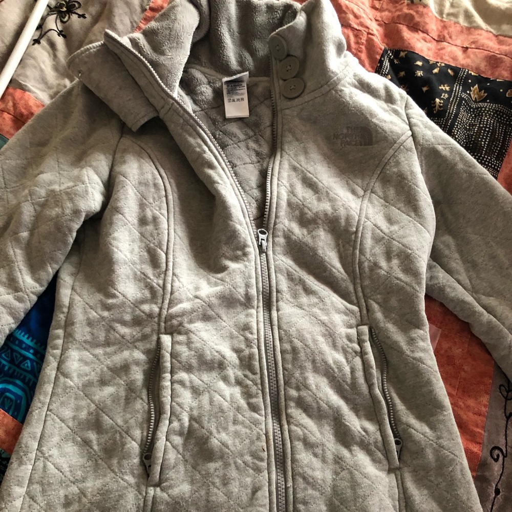 North face warm sweater coat med